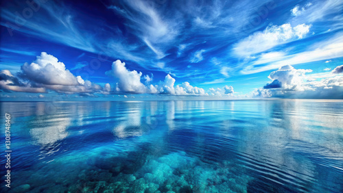 Fototapeta Naklejka Na Ścianę i Meble -  blue sky and clouds over water