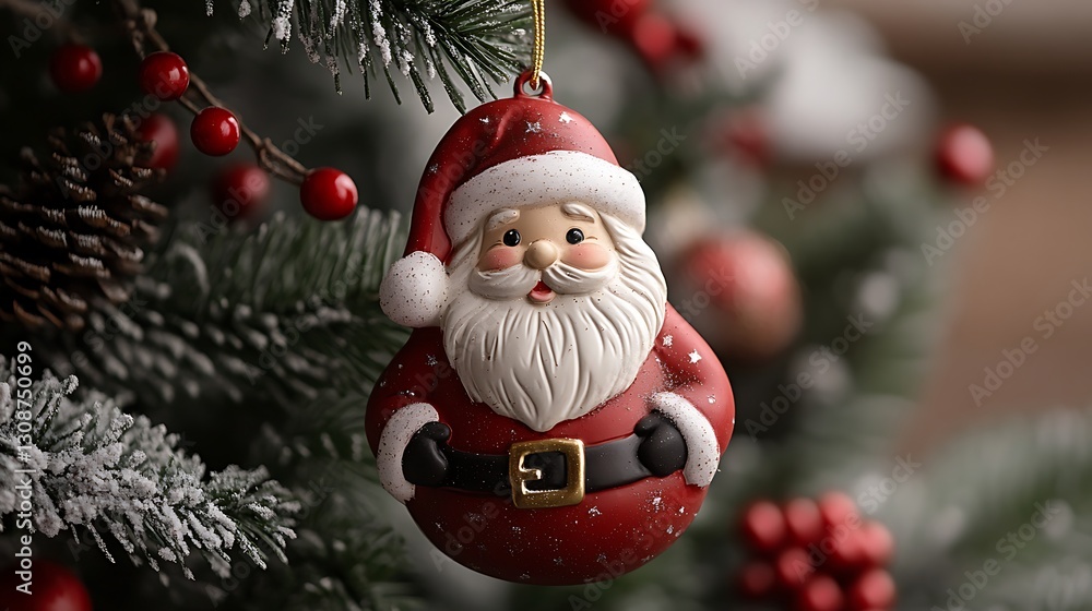Santa Ornament on Christmas Tree (1) Santa Ornament on Christmas Tree (1)