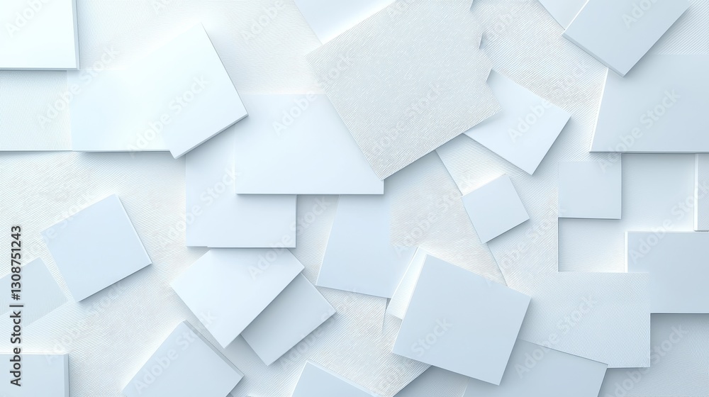 Abstract geometric background with overlapping white squares and soft shadows creating a minimalist texture. Abstract geometric background with overlapping white squares and soft shadows creating a minimalist texture.