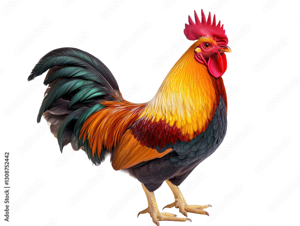 Isolated Rooster Full Body Isolated Rooster Full Body