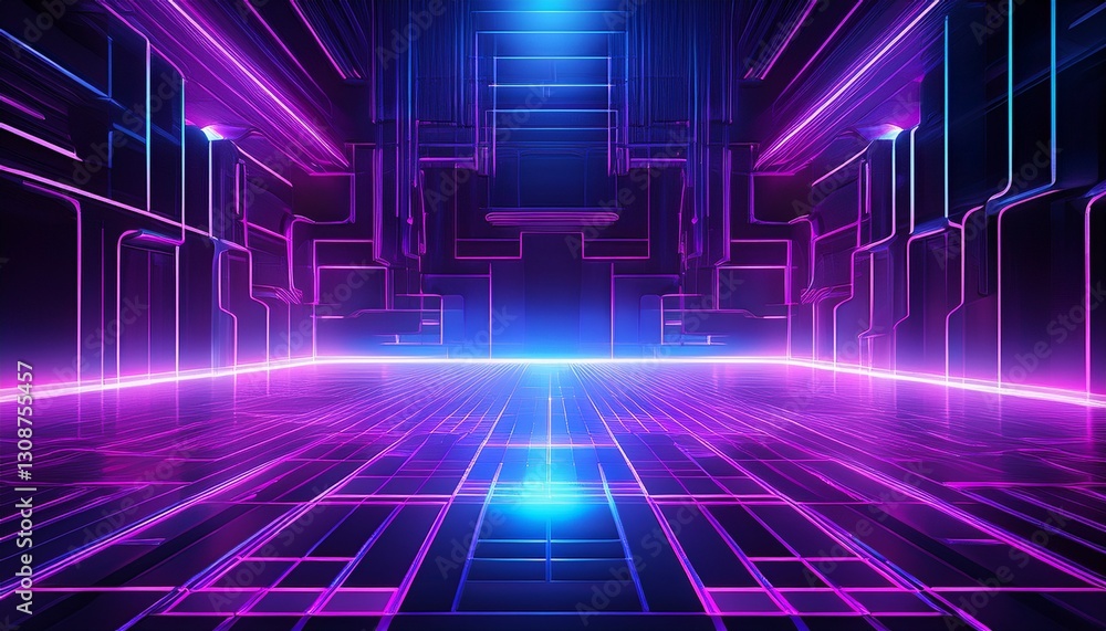 A sci-fi inspired neon grid with deep purples and glowing blue highlights, evoking a futuristic cyberpunk aesthetic. The grid pattern pulses with energy, creating a vibrant and dynamic atmosphere.
A sci-fi inspired neon grid with deep purples and glowing blue highlights, evoking a futuristic cyberpunk aesthetic. The grid pattern pulses with energy, creating a vibrant and dynamic atmosphere.