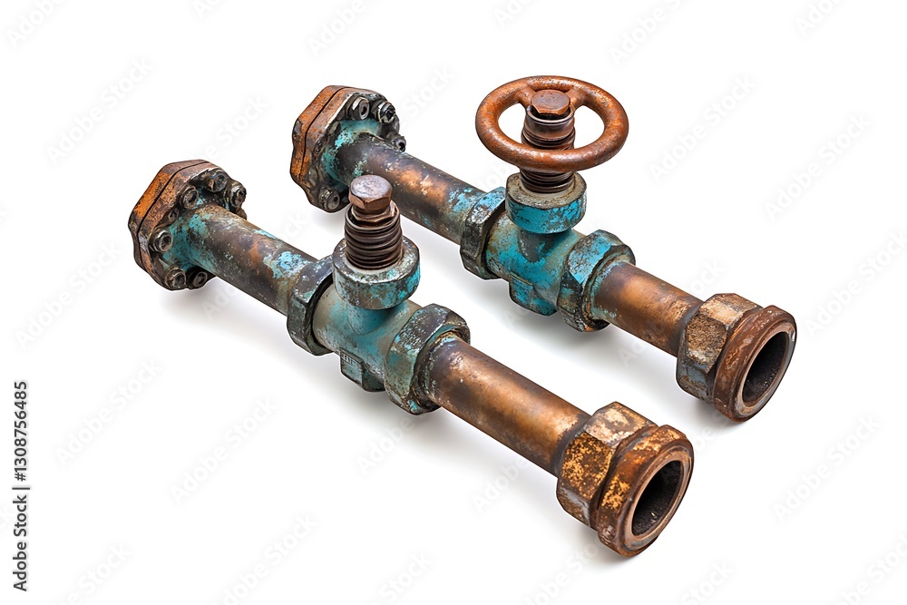 Brass pipes isolated on white background. Clipping path included. Brass pipes isolated on white background. Clipping path included.