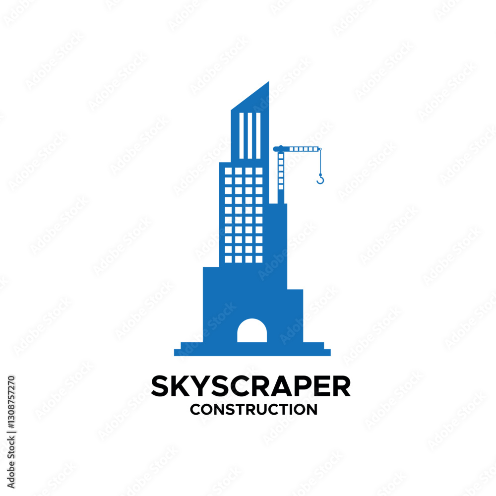 Obraz premium Skyscraper construction company logo
