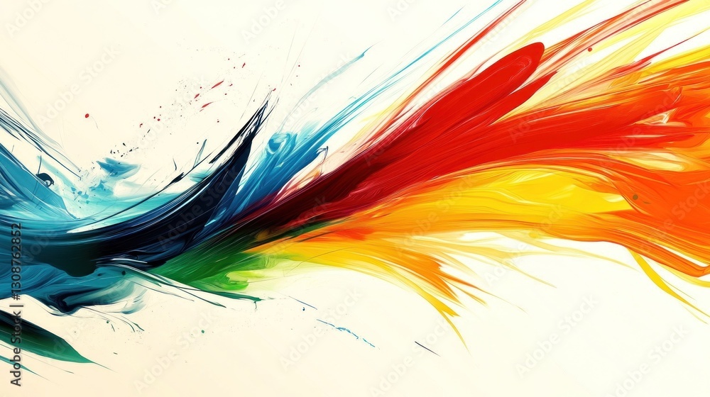 Fototapeta premium A vibrant abstract artwork composed with blended colorful brushstrokes