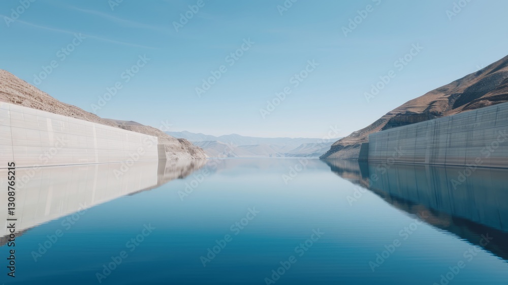 Obraz premium Sustainable Energy Storage at a Hydroelectric Reservoir.