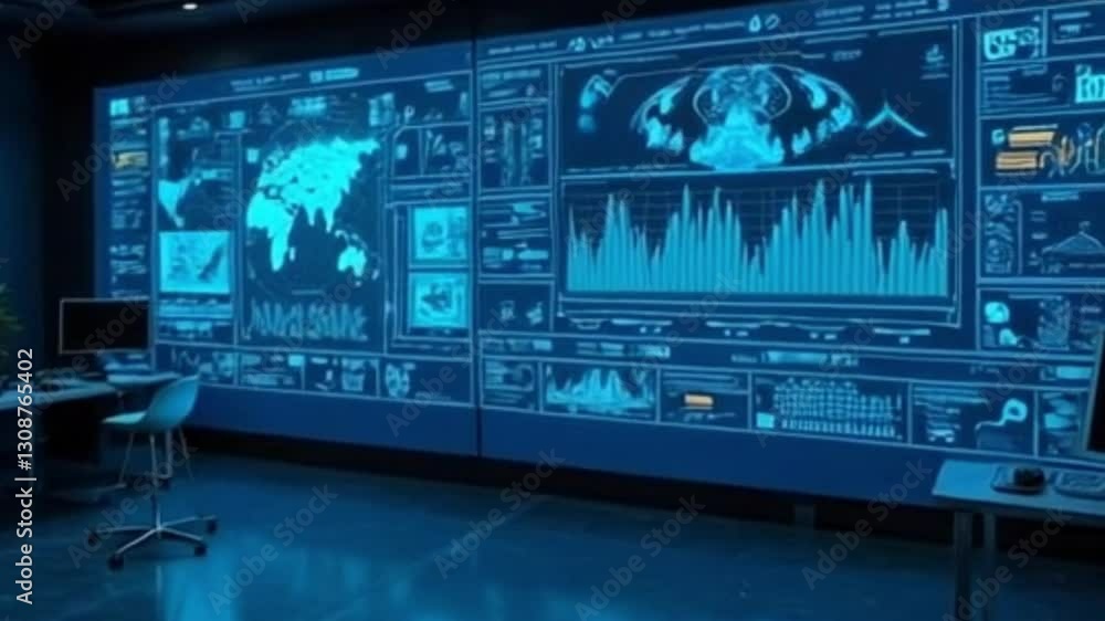 Vídeo do Stock: AI interface, HUD display, futuristic UI, holographic ...