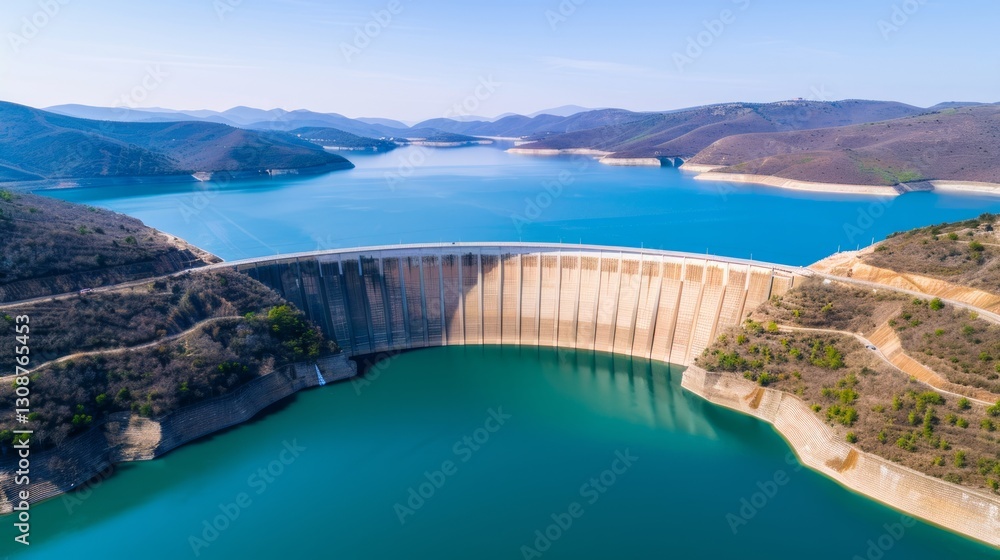Obraz premium Sustainable Energy Storage at a Hydroelectric Reservoir.