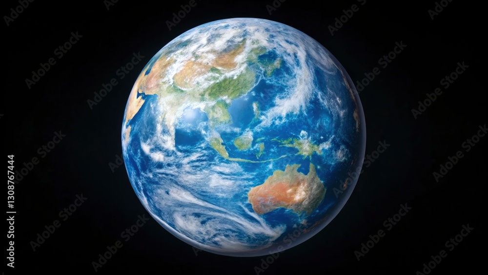 Fototapeta premium Stunning view of Earth, showcasing continents and oceans, from space