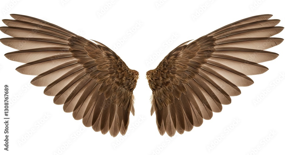 Bird Wings Isolated Against White Background Perfect for Angelic Designs Bird Wings Isolated Against White Background Perfect for Angelic Designs