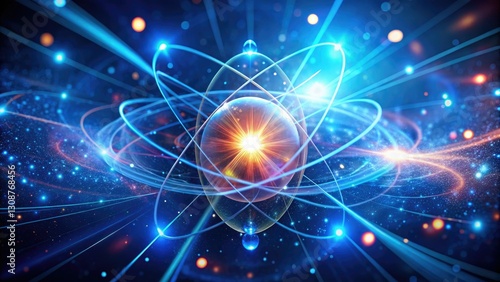 Wallpaper Mural Glowing Atom Drone Aerial Abstract Blue Background Photography Torontodigital.ca