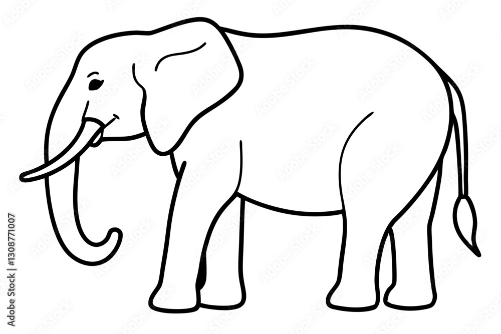 Fototapeta premium Elegant Elephant Linework