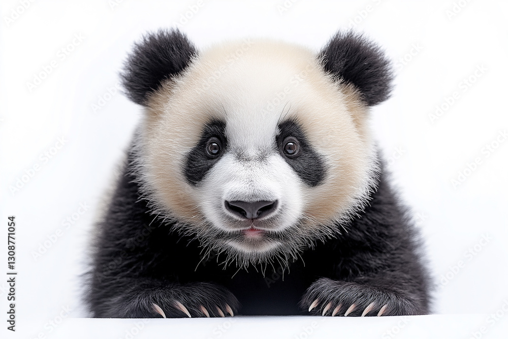 Fototapeta premium Panda bear animal portrait picture isolated on white background