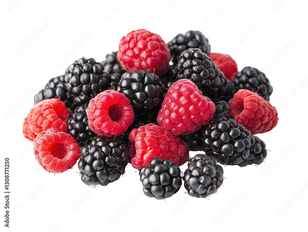 Isolated Raspberries and Blackberries Mix Isolated Raspberries and Blackberries Mix