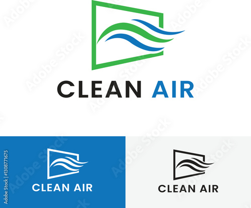 Clean Air Logo Design air purifier system logo

