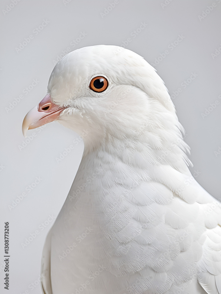 portrait of a white dove on a white background advertising sample portrait of a white dove on a white background advertising sample