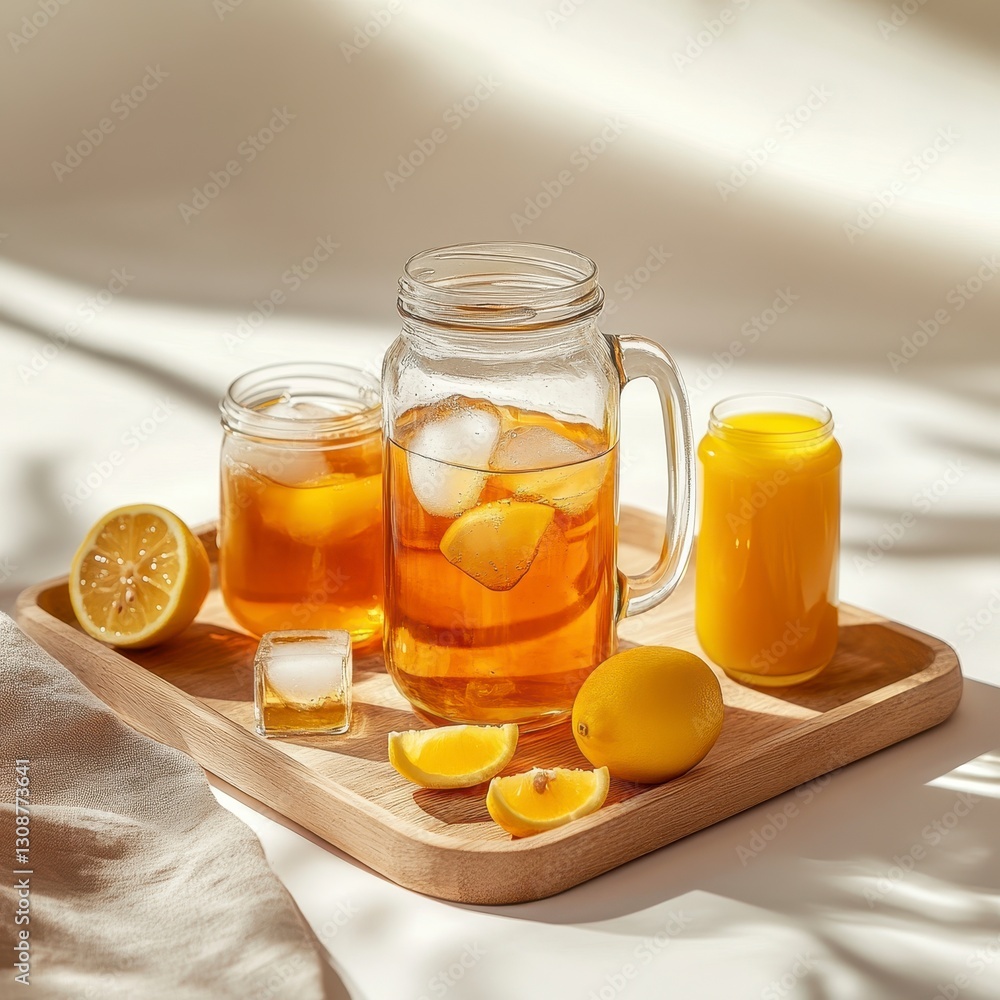 Refreshing Citrus Iced Tea with Lemon Slices and Orange Juice Refreshing Citrus Iced Tea with Lemon Slices and Orange Juice