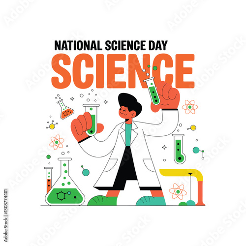 National Science fiction day poster design illustration