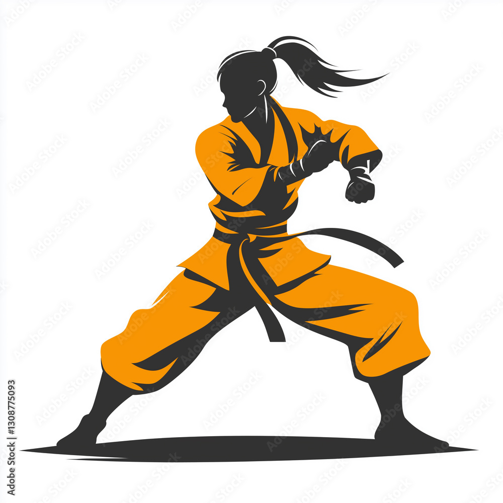 Vector illustration of a man martial art sport logo design on white background Vector illustration of a man martial art sport logo design on white background