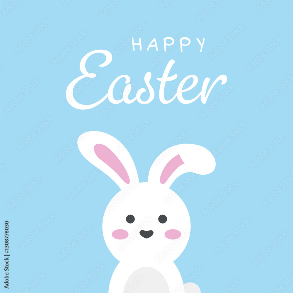 Happy Easter cute bunny vector Happy Easter cute bunny vector