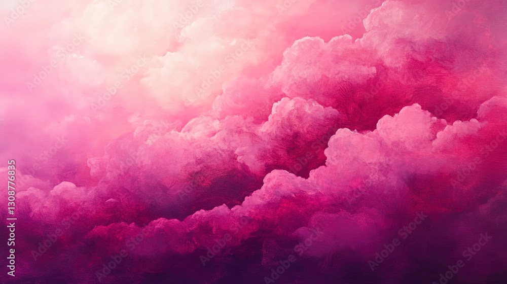 Fototapeta premium Bright fuchsia and magenta clouds, vibrant and energetic with fluid transitions and glossy texture