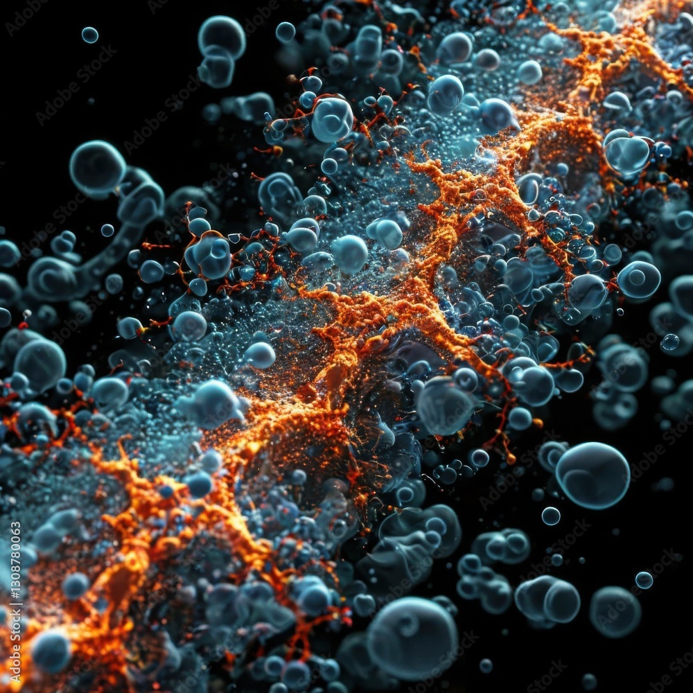 Obraz premium Molecular-level catalytic processes with substance reactions. Generated AI