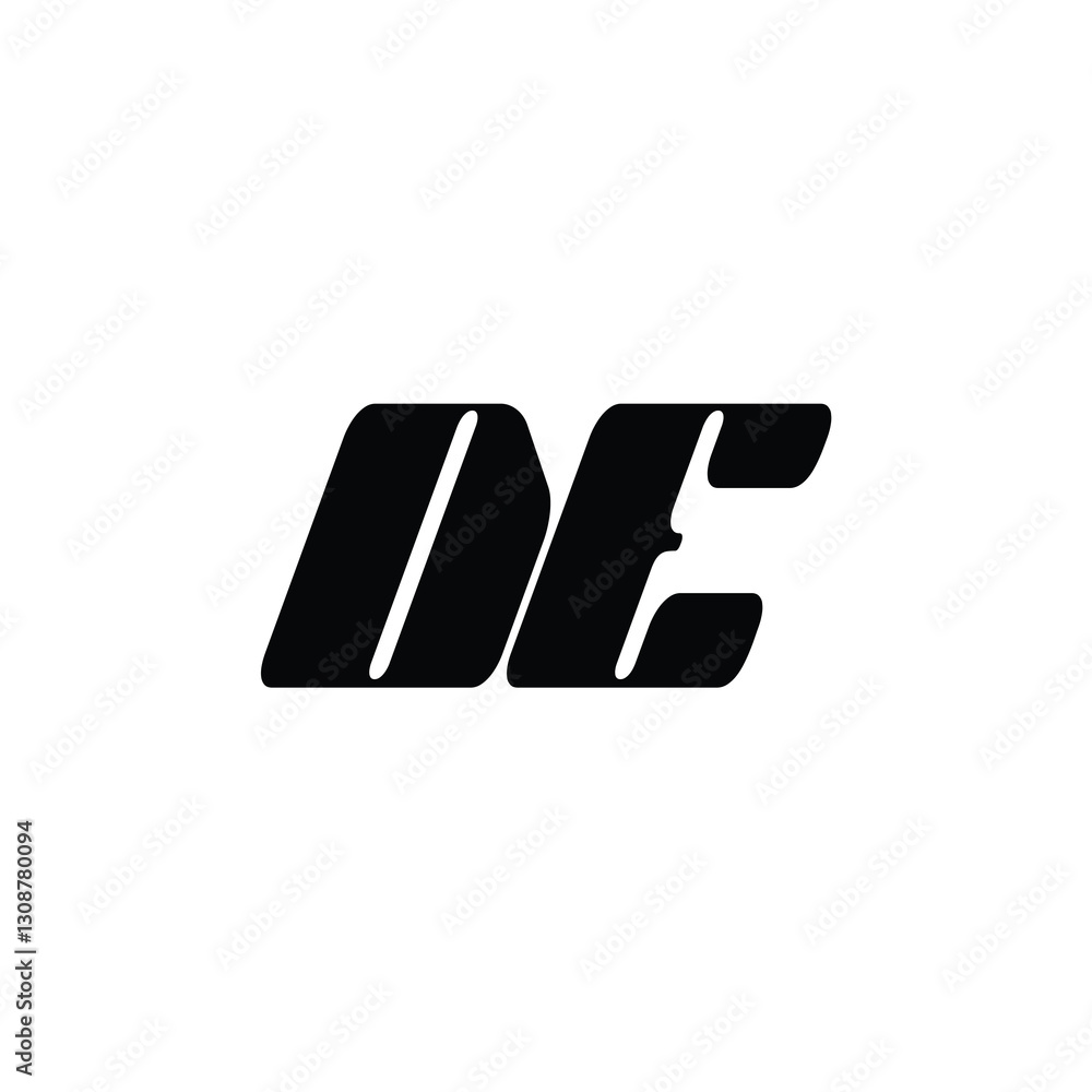 Fototapeta premium DE monogram logo design letter text name symbol monochrome logotype alphabet character simple logo