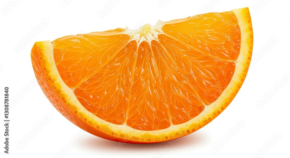 Fresh Orange Wedge Isolated on White Background for Healthy Eating Fresh Orange Wedge Isolated on White Background for Healthy Eating