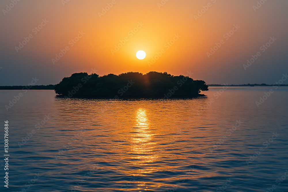 Naklejka premium sunset over the sea,