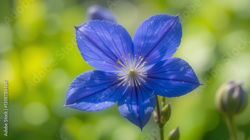 Blue Columbine (Aquilegia coerulea). Flower Closeup