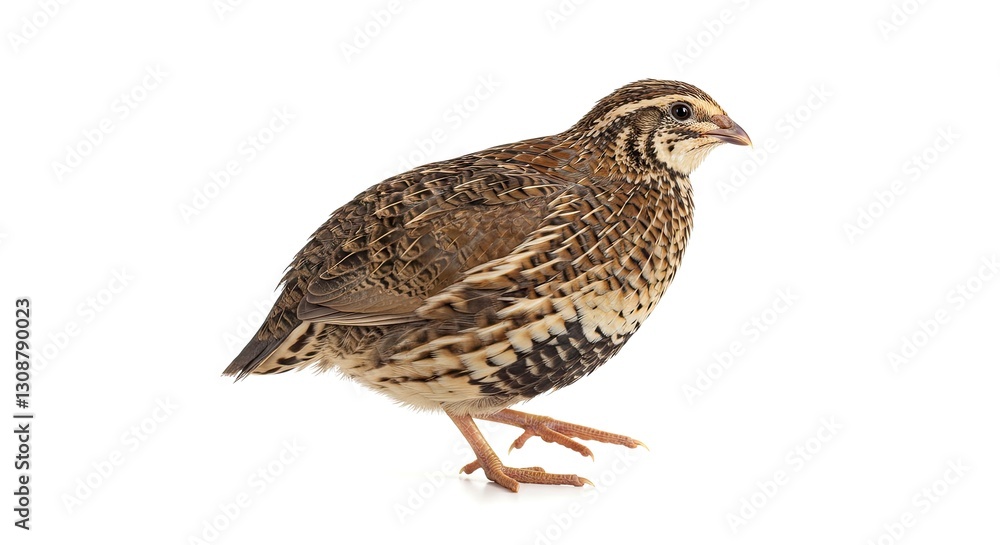 Isolated Partridge Standing Profile on White Background for Educational Use Isolated Partridge Standing Profile on White Background for Educational Use