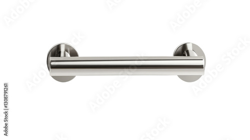 a stainless steel grab bar.  isolated, transparent background	