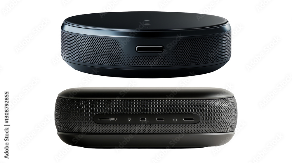 Obraz premium two speaker and the top speaker are on top of bottom speaker.isolated, transparent background 