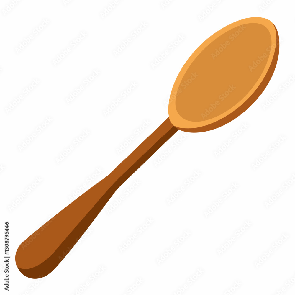 Wooden spoon vector on white background. Wooden spoon vector on white background.