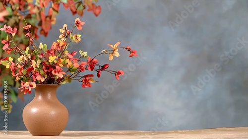 Wallpaper Mural An intricately designed pottery vase filled with seasonal flowers, set against a muted background for added contrast. Torontodigital.ca