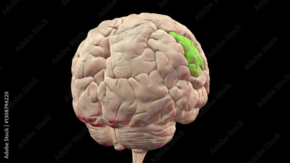 Supramarginal gyrus of human brain, animation