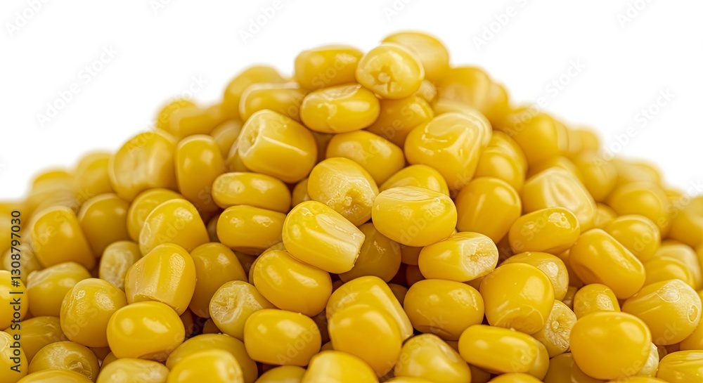 Heap of Yellow Corn Kernels Close-up Isolated on White Background Heap of Yellow Corn Kernels Close-up Isolated on White Background