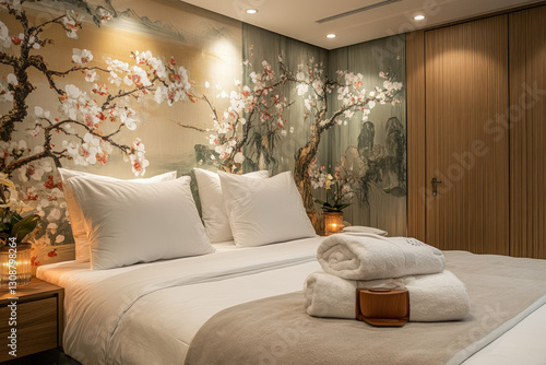 A bed arranged according to...