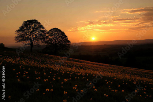 A stunning sunset scene in ...