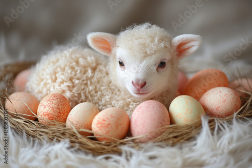 A lamb symbolizing Easter, ...