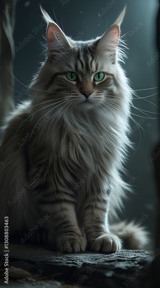 Majestic Maine Coon Cat Portrait – Stunning Feline Photography Majestic Maine Coon Cat Portrait – Stunning Feline Photography