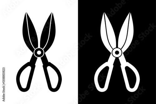 Classic Garden Clippers Icon Black and White Silhouette Vector for Outdoor & Yard Work.