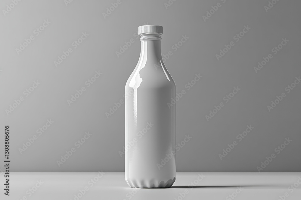 A bottle of drinkable yogurt, modern and functional, beverage theme A bottle of drinkable yogurt, modern and functional, beverage theme