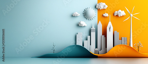 Urban sustainability concepts showcase modern city digital art vibrant environment aerial view eco-friendly vision