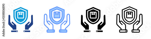 Safety icon set multiple style collection