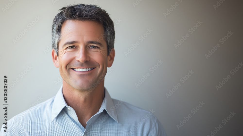 Portrait of happy smiling mature businessman on gray studio background, confident man entrepreneur Portrait of happy smiling mature businessman on gray studio background, confident man entrepreneur