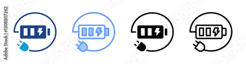 Charging icon set multiple style collection