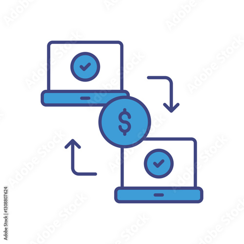 P2P Payment icon vector stock illustration