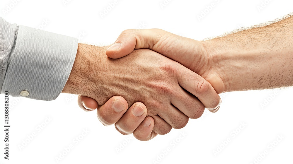 Closeup Confident banker shaking hands with a client, trust and financial services partnership Closeup Confident banker shaking hands with a client, trust and financial services partnership