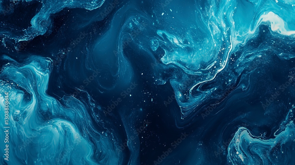 Cool deep blue and cyan gradient, smooth and flowing with glossy texture Cool deep blue and cyan gradient, smooth and flowing with glossy texture