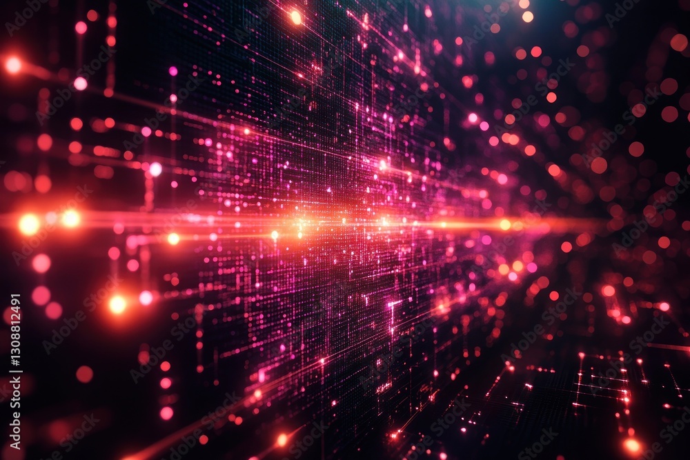 Futuristic digital circuit network, glowing lights, data stream, abstract background Futuristic digital circuit network, glowing lights, data stream, abstract background